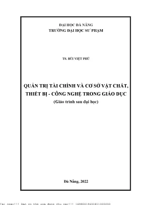 Quản trị tài chính và cơ sở vật chất thiết bị công nghệ trong giáo dục