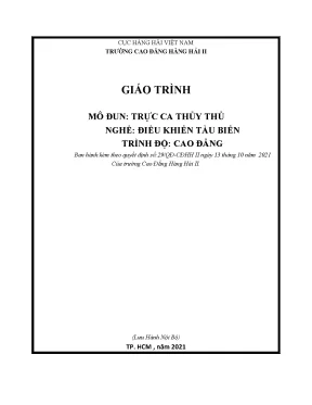 Giáo trình trực ca thủy thủ nghề điều khiển tàu biển trình độ cao đẳng