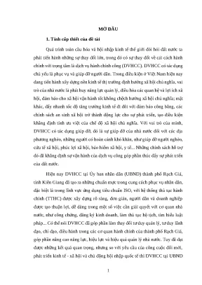 Luận văn ths qlc dịch vụ hành chính công từ thực tiễn tại ủy ban nhân dân thành phố rạch giá tỉnh kiên giang