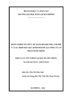 Hoàn thiện tổ chức kế toán doanh thu chi phí và xác định kết quả kinh doanh tại công ty cổ phần hàng kênh