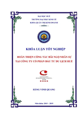 Hoàn thiện công tác đãi ngộ nhân sự tại công ty cổ phần đầu tư du lịch huế