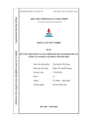 Kế toán bán hàng và xác định kết quả kinh doanh tại công ty cổ phần tập đoàn thành thái
