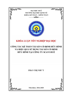 Công tác kế toán tài sản cố định hữu hình và hiệu quả sử dụng tài sản cố định hữu hình tại công ty scavi huế