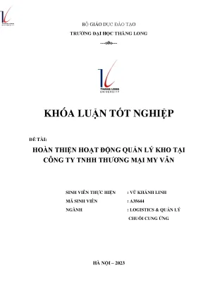 Hoàn thiện hoạt động quản lý kho tại công ty tnhh thương mại my vân