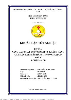 Nâng cao chất lượng dịch vụ khách hàng cá nhân tại ngân hàng tmcp á châu