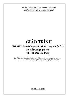 Giáo trình bảo dưỡng và sửa chữa trang bị điện ô tô nghề công nghệ ô tô trình độ cao đẳng