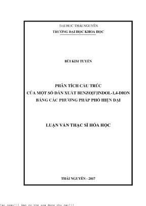 Phân tích cấu trúc của một số dẫn xuất benzofindole 1 4 dione bằng các phương pháp hóa lý hiện đại
