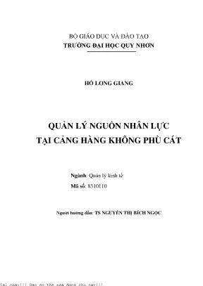 Quản lý nguồn nhân lực tại cảng hàng không phù cát
