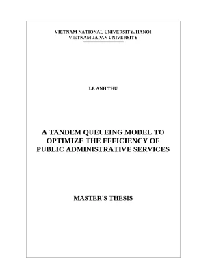 Luận văn a tandem queueing model to optimize the efficiency of public administrative services