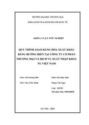 Quy trình giao hàng hóa xuất khẩu bằng đường biển tại công ty cổ phần thương mại và dịch vụ xuất nhập khẩu tg việt nam