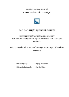 Phân tích hệ thống đặt hàng tại cửa hàng xonxen