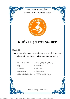 Kế toán tập hợp chi phí sản xuất và tính giá thành sản phẩm tại xí nghiệp giấy an lạc