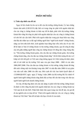Luận văn thạc sĩ kinh tế phát triển nguồn nhân lực cho các công ty chứng khoán tại việt nam