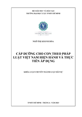 Cấp dưỡng cho con theo pháp luật việt nam hiện hành và thực tiễn áp dụng