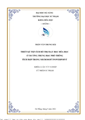 Thiết kế tiện ích hỗ trợ dạy học hóa học ở trường trung học phổ thông tích hợp trong microsoft powerpoint