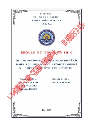 Kế toán doanh thu và xác định kết quả kinh doanh của công ty tnhh nhà nước mtv xổ số kiến thiết thừa thiên huế