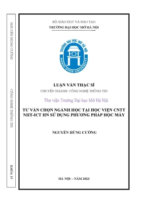 Tư vấn chọn ngành học tại học viện cntt niit ict hn sử dụng phương pháp học máy