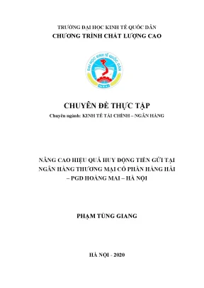 Nâng cao hiệu quả huy động tiền gửi tại ngân hàng thương mại cổ phần hàng hải pgd hoàng mai hà nội