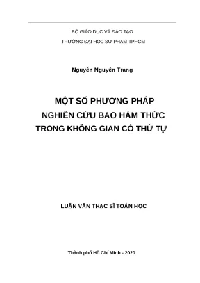 Luận văn thạc sĩ một số phương pháp nghiên cứu bao hàm thức trong không gian có thứ thự