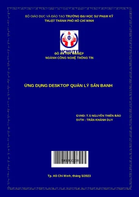 Khóa luận tốt nghiệp ứng dụng desktop quản lý sân banh
