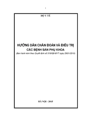 Hướng dẫn chẩn và điều trị các bệnh sản phụ khoa ban hành kèm theo quyết định số 315