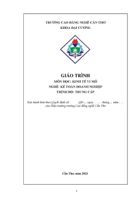 Giáo trình kinh tế vi mô nghề kế toán doanh nghiệp trình độ trung cấp
