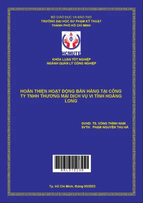 Hoàn thiện hoạt động bán hàng tại công ty tnhh thương mại dịch vụ vi tính hoàng long