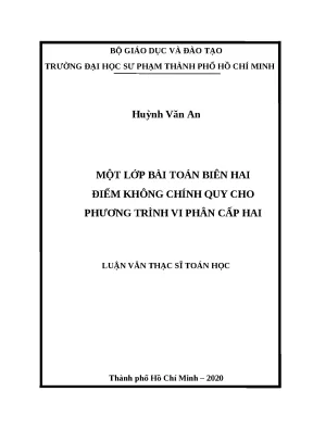 Luận văn thạc sĩ một lớp bài toán biên hai điểm không chính quy cho phương trình vi phân cấp hai