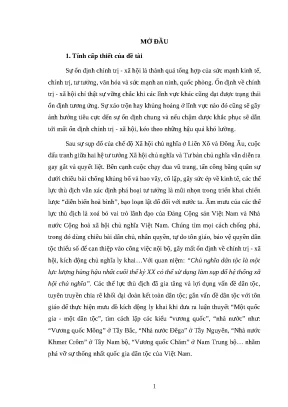 Luận văn ths cth công tác tư tưởng với việc ổn định tình hình chính trị xã hội ở tây nguyên hiện nay