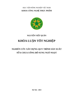 Khóa luận tốt nghiệp sx sữa chua uống