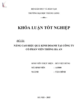 Nâng cao hiệu quả kinh doanh tại công ty cổ phần viễn thông hà an