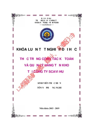 Thực trạng công tác kế toán và quản lý hàng tồn kho tại công ty scavi huế