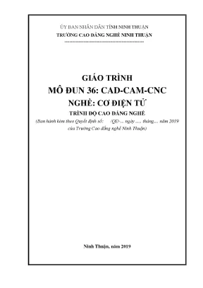 Giáo trình cad cam cnc nghề cơ điện tử trình độ cao đẳng