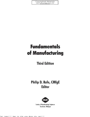 Fundamentals of manufacturing