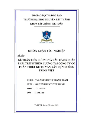 Kế toán tiền lương và các khoản phải trích theo lương tại công ty cổ phần thiết kế tư vấn xây dựng công trình việt