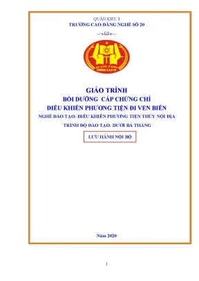 Giáo trình bồi dưỡng cấp chứng chỉ điều khiển phương tiện đi ven biển nghề điều khiển phương tiện thuỷ nội địa