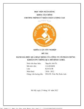 Đánh giá hiệu quả hoạt động của công ty cổ phần chứng khoán fpt thông qua mô hình camel