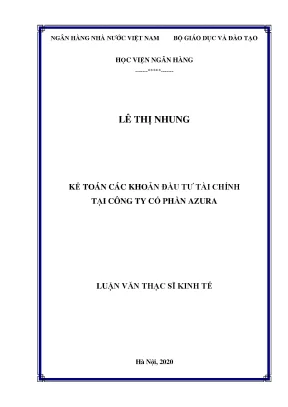 Kế toán các khoản đầu tư tài chính tại công ty cổ phần azura