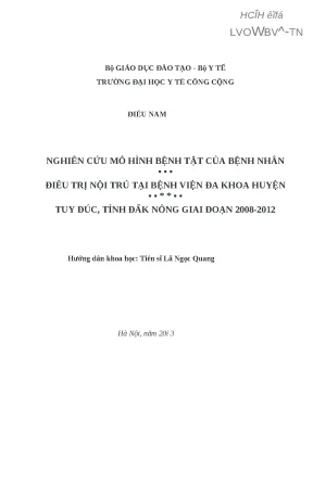 Luận văn nghiên cứu mô hình bệnh tật của bệnh nhân điều trị nội trú tại bệnh viện đa khoa huyện tuy đức tỉnh đăk nông giai đoạn 2008 2012