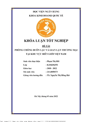 Phòng chống buôn lậu và gian lận thương mại tại khu vực biên giới việt nam