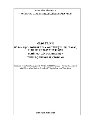 Giáo trình hạch toán kế toán nguyên vật liệu công cụ dụng cụ kế toán tiền lương nghề kế toán doanh nghiệp trình độ trung cấpcao đẳng
