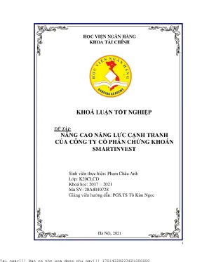 Nâng cao năng lực cạnh tranh của công ty cổ phần chứng khoán smart invest