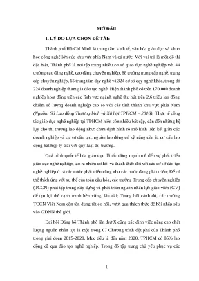 Luận văn ths qlc phát triển nguồn nhân lực giáo viên các trường trung cấp chuyên nghiệp công lập trên địa bàn thành phố hồ chí minh