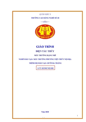 Giáo trình điện tàu thuỷ máy trưởng hạng nhì nghề máy trưởng phương tiện thuỷ nội địa