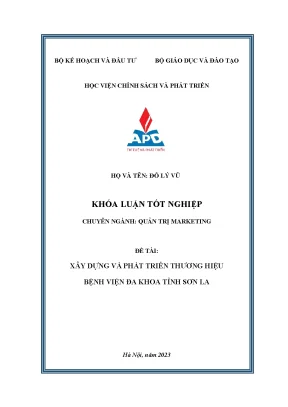 Xây dựng và phát triển thương hiệu bệnh viện đa khoa tỉnh sơn la