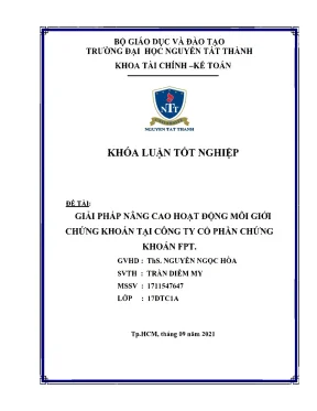 Giải pháp nâng cao hoạt động môi giới chứng khoán tại công ty cổ phần chứng khoán fpt