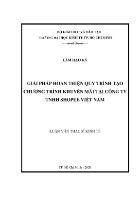 Giải pháp hoàn thiện quy trình tạo chương trình khuyến mãi tại công ty tnhh shopee việt nam