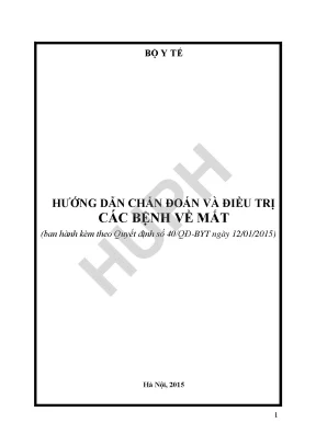 Hướng dẫn chẩn đoán và điều trị các bệnh về mắt ban hành kèm theo quyết định số 40qđ byt ngày 12012015 của bộ trưởng bộ y tế