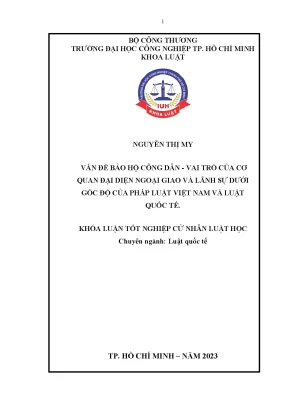 Vấn đề bảo hộ công dân vai trò của cơ quan đại diện ngoại giao và lãnh sự dưới góc độ của pháp luật việt nam và luật quốc tế