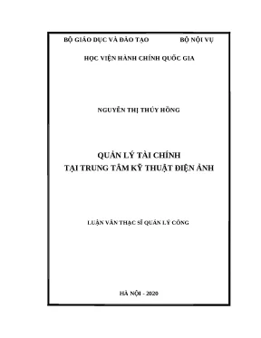 Luận văn thạc sĩ quản lý tài chính tại trung tâ kỹ thuật điện ảnh